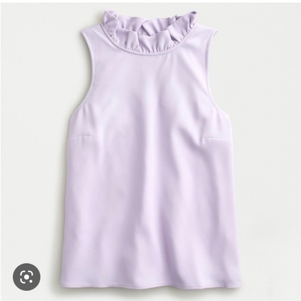 J.crew Sleeveless Ruffle-Neck Tank Top in Lavender /med/
